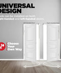 Maven Dummy Door Knob For Closets And French Double Doors, Satin Nickel Non Turning Interior Handle With Microban Protection, Single Sided Round Knob For Pantry And Interiors, Easy DIY Install With All Hardware Included, left- and right-handed door use