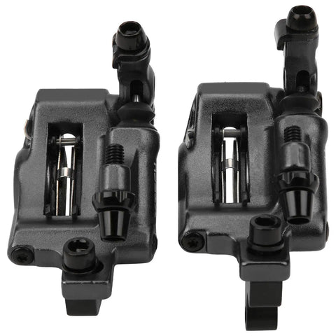 Bulletproof Hydraulic Disc Brake Kit For Mountain And Road Bikes Features lightweight aluminum brake calipers in dark matte black.