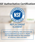 NSF certification logo for Brita And Mavea Compatible Water Filter Replacement Pack, NSF Certified 42 And 372, 6 Pack.