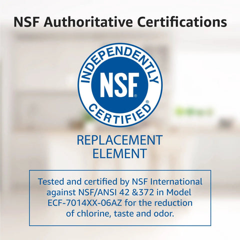 NSF certification logo for Brita And Mavea Compatible Water Filter Replacement Pack, NSF Certified 42 And 372, 6 Pack.