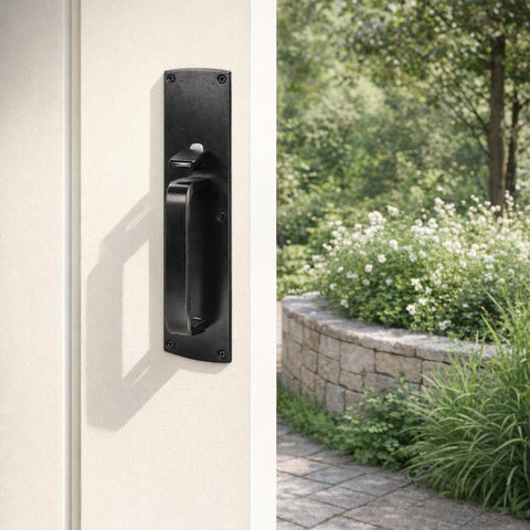 Heavy Duty Thumb Latch Self Locking Gate Latch For Wooden And Vinyl Fences 9 Inch Handle on outdoor garden gate