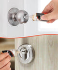 All-In-One Door And Lock Lubricant Kit With 4.4oz Bottle, 3.4oz Spray And 1oz Precision Oiler For Squeaky Hinges, Locks, Sliding Doors, Garage Doors And More, No More Squeaks, Quiet, Smooth Operation For Every Door In The House applied to door lock.