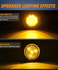 2 Inch Round Amber Marker Light With 9 LEDs, Flush Mount Clearance Light illuminating brighter light range