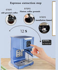 Step-by-step espresso extraction with Go To 20 Bar High Pressure Espresso Machine With Auto Milk Frother And Multi Function Settings.