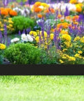 Flexible 33 Foot Garden Edging Border With 50 Spikes 4 Inch Lawn Border used in vibrant flower bed edging