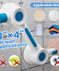 Super Strong Adhesive Shower Grab Bar L Shape Handle Rail for Bathroom Safety shown on tile wall with dimensions