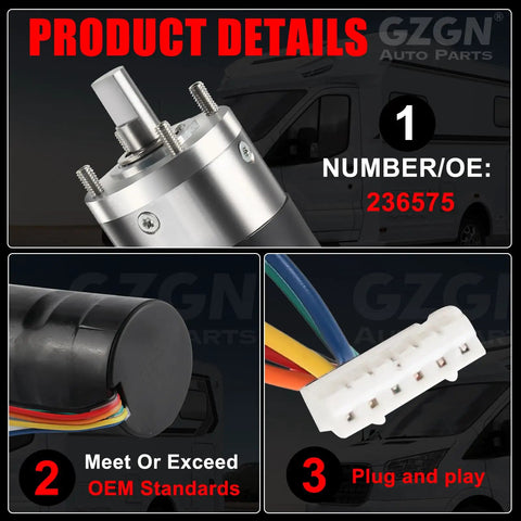 Heavy Duty RV In-Wall Slide-Out Motor Replacement For Lippert Schwintek In-Wall Slide System IG-42 close-up details and wires