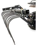 Heavy Duty ATV UTV Landscape Rake For Rock Debris Removal, Grass Clump Cleanup, seed prep, cultivate, shown with removable tines