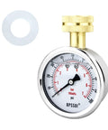 0-200 Psi Water Pressure Gauge With 2.5 Inch Dial, Lead-Free Brass Fittings, Three Quarter Inch Hose Thread, Stainless Steel Case.