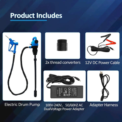 Heavy Duty Electric Drum Pump Transfers Diesel DEF And Light Oils Smooth As Butter Right Out Of 55 Gallon Drums Runs Clean On 120V AC Or 12V DC accessories