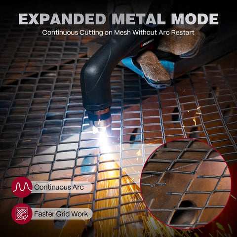 Non HF Blowback Pilot Arc Plasma Cutter 55 Amp With App Control 120V 240V cutting expanded metal mesh with sparks