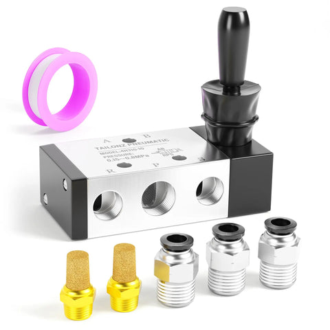 5 Way 2 Position Hand Pull Pneumatic Valve Three Eighths NPT Air Control Push Pull Manual Valve with fittings