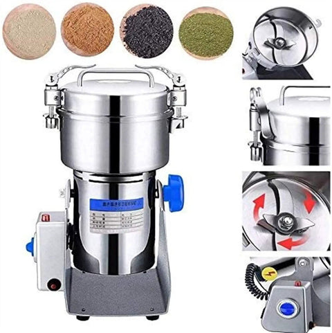 Pro Grade Electric Grain Grinder Mill Stainless Steel Commercial Grinder for Flour Powder Pulverizer with spice samples