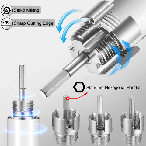 Heavy Duty 3 Piece Pipe Thread Cutting Tool Kit For Electric Drill showcasing sharp cutting edges and hexagonal handles.