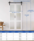 36x84 Inch White Bifold Barn Door With Hardware Kit Included Pre Drilled Holes For Easy Assembly Water Proof PVC Surface