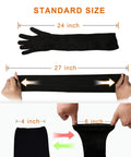 Kevlar Gloves With Sleeves Level Five Cut And Heat Resistant Safety Gear showcasing dimensions and stretchability