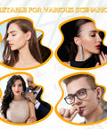 Four individuals showcasing 8 Pack Earring Lifters Backings For Droopy Ears Large Stud Back Replacements Tight Locking Earring Findings