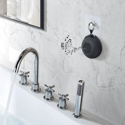 A106 Pro Portable Bluetooth Speaker With Custom Bass Radiator Delivers Crisp Room Filling Sound In A Tiny But Mighty Pack IP67 Waterproof Mini Speaker Perfect For Shower Home Bike Or Car On The Go mounted in shower
