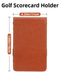 PU Leather Golf Scorecard Holder With Two Score Cards Yardage Book Cover Elastic Band For Scorecard And Pencil Water Resistant