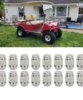 Upgrade Your Ride With These 16 Pc Chrome Lug Nuts For G1 Golf Carts, Perfect Fitment For Ezgo And Club Car Tires To Securely Fasten Wheels And Keep It Looking Fresh For Years. 16 chrome steel lug nuts with 1/2-20 thread for G1 golf cart wheels
