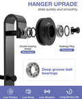 Heavy Duty 14 Ft Barn Door Hardware Kit For Double Doors, black sliding track with steel hanger and bearings, easy install design