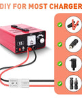 Anderson Style Battery Quick Connect Disconnect Cable For 600V 50A Systems, Heavy Duty 7AWG Wire With Tool Free Installation For Winches