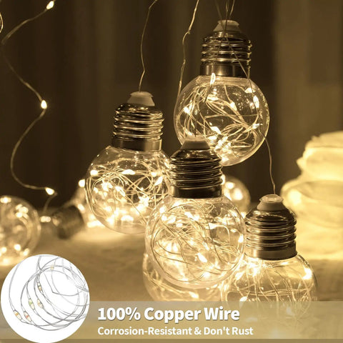Warm White 200 LED Wishing Ball Window Curtain Lights With Remote USB Battery Powered Twinkle Globe Fairy Lights