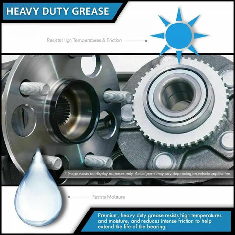 Close-up of a heavy-duty greased wheel hub, part of the Two Piece Front Wheel Hub And Bearing Set For Four Wheel Drive Vehicles.