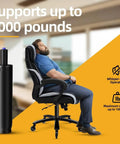 Office Chair Gas Cylinder Replacement Kit With 6 Inch Stroke Heavy Duty Hydraulic Piston, 1000 Lb Capacity, shown installed in an office chair
