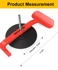 Focus keyword: Six Pack Suction Cup Clamps For Windshield Repair And Gluing Convertible Glass Panels ABS Rubber Construction Secure Trims Badges And Rain Sensors During Adhesive Prep Red, visible single red clamp with measurements.