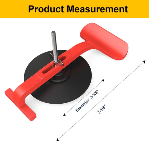 Focus keyword: Six Pack Suction Cup Clamps For Windshield Repair And Gluing Convertible Glass Panels ABS Rubber Construction Secure Trims Badges And Rain Sensors During Adhesive Prep Red, visible single red clamp with measurements.