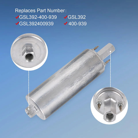 Beefed Up External Inline Fuel Pump Kit With High Flow 255 LPH Performance For 12V Vehicles, highlighting connection points.