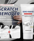 Scratch Remover For Cars Quick Fix Kit With Nano Sparkle Cloth 60g shown in use, eliminating scratches and restoring car paint shine.