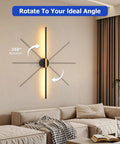 Rechargeable Battery Operated Wall Sconces Set Of 2 No Wiring Needed Gold And Black LED Wall Lights With Adjustable Arm in living room