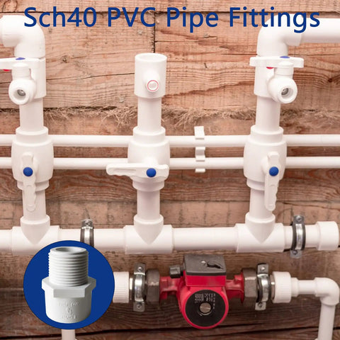 Ten Pack Three Quarter Inch NPT Male Thread PVC Pipe Fitting Adapter Connector For Sch 40 PVC Pipe Plumbing Water Line