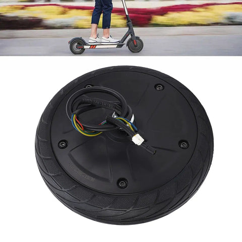 Close-up of 350W Front Wheel Drive Hub Motor Wheel for ES1 ES2 ES3 ES4 Electric Scooters, easy install replacement shown