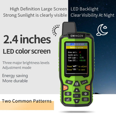 Pro Grade Portable GPS Land Area Meter For Forests Farmland Ponds Lakes And Parking Track With Real Time Navigation And Distance Measurement Full Screen Mapping And 100 240V US Plug, 2.4-inch LED color screen