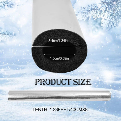 Eight Piece Self Adhering Pipe Insulation Foam Tubes With Aluminum Foil Wrap For Outdoor Water Lines Weatherproof Freeze Protection