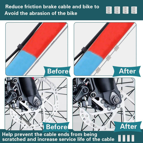 All Purpose Universal Bike Brake Cable Set Front And Rear For Mountain MTB And Road Bikes With Free End Caps Black Ride