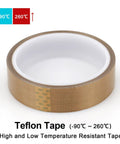 1 Inch By 33 Feet High Temp PTFE Coated Glass Cloth Tape 0.18mm Thick For Vacuum Sealers And Hand Impulse Sealers, No Fuss Build Up