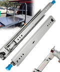 Heavy Duty Drawer Slide Rails With Secure Locking System And Detachable Under Desk Keyboard Tray featuring smooth glide metal construction