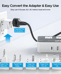 230W Step Down Voltage Converter 220V To 110V With USB C Port 18W Travel Adapter Worldwide 5 Socket UK US AU EU IN