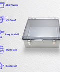 Outdoor Electrical Box Waterproof IP67 Enclosure With Clear Cover Plate And Stainless Steel Buckles ABS Plastic