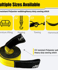 2 Inch By 10 Foot Heavy Duty Lift Sling Web Strap With Wear Guard End And Flat Eye Reinforced Loops 15000 Lb Capacity