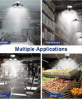 240W LED Garage Light With 6 Plus 1 Deformable Panels, ceiling installation in garage, warehouse, gym, and shop.