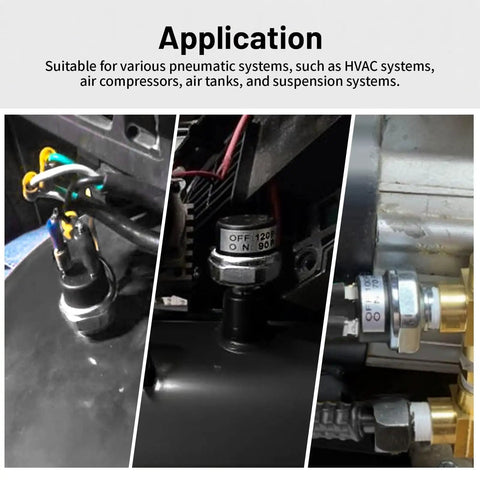 165 To 200 Psi Air Pressure Switch With One Quarter Inch NPT Thread For Train Horn Valve And Air Compressor shown installed in system