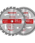 Heavy Duty 6 1/2 Inch Circular Saw Blade With 5/8 Inch Arbor And 24 Or 60 Tooth Tungsten Carbide Tips for wood cutting.