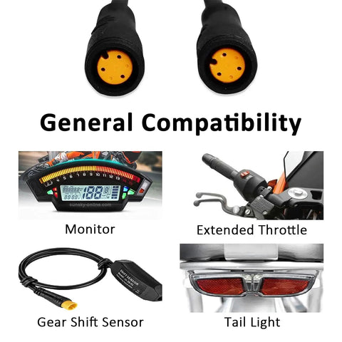 1T2 Cable Y Splitter Extending Wire Waterproof 3 Pin Connector For Ebike Light Brake Throttle And Gear Sensor Ride Ready 62cm 24 Inches Universal Fit For Bafang MID Drive And Most Electric Bikes