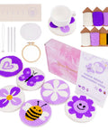 All In One Punch Needle Kit For Adults Beginner Friendly Complete Punch Needle Set with patterned coasters and colorful yarns.