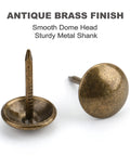 Legit Heavy Duty Antique Brass Upholstery Tacks 500 Piece Bulk Kit 7 16 Inch Dome Nailhead Trim, smooth dome head detail.